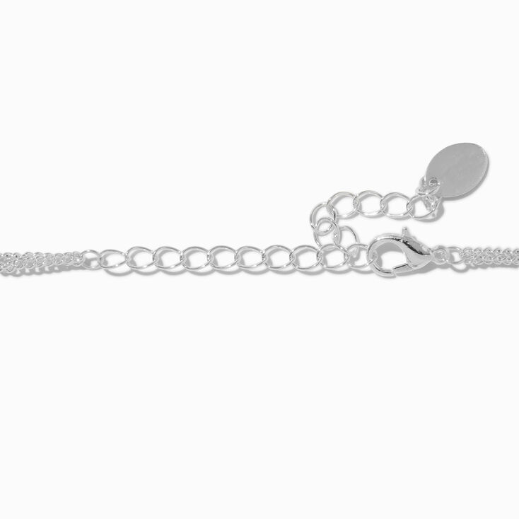 Silver-tone Crosses Double-Chain Choker Necklace,