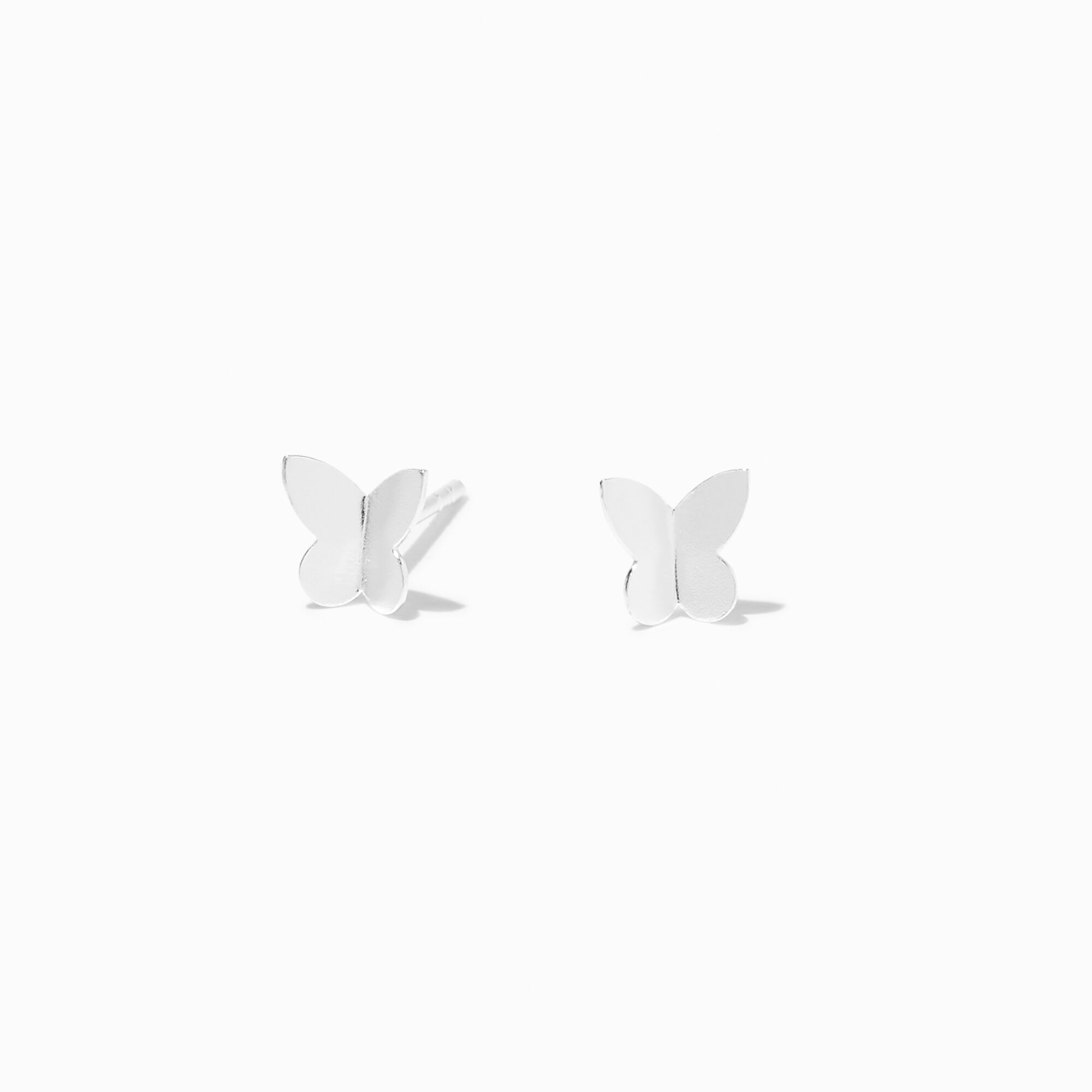 View Claires Bent Butterfly Stud Earrings Silver information