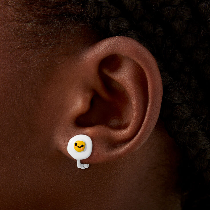Egg &amp; Toast Clip-On Stud Earrings,