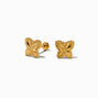 C LUXE by Claire&#39;s Gold-tone Titanium Radiating Butterfly Flat Back Stud Earrings,