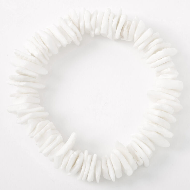 Puka Shell Stretch Bracelet - White,