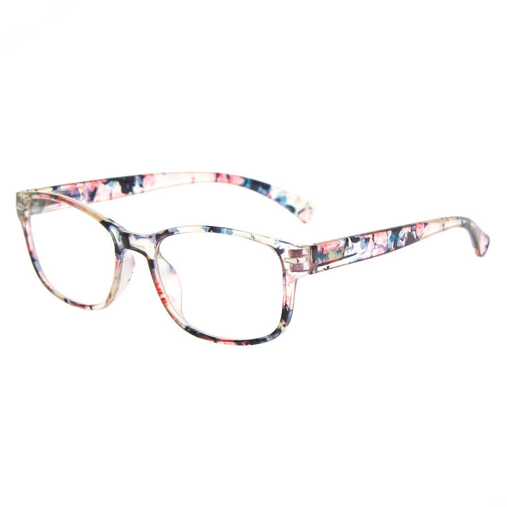 Claire's Lunettes transparentes rectangulaires florales