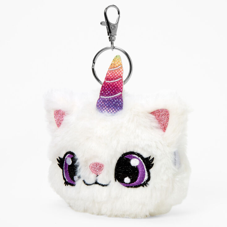 Furry Caticorn Keychain Pouch,