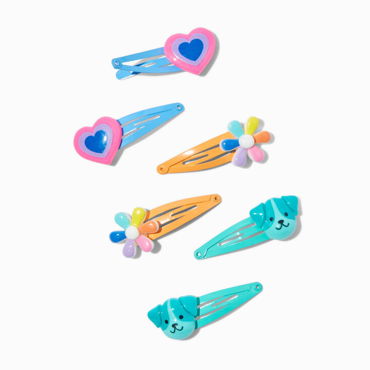 Claire&#39;s Club Rainbow Mixed Snap Hair Clips - 6 Pack,