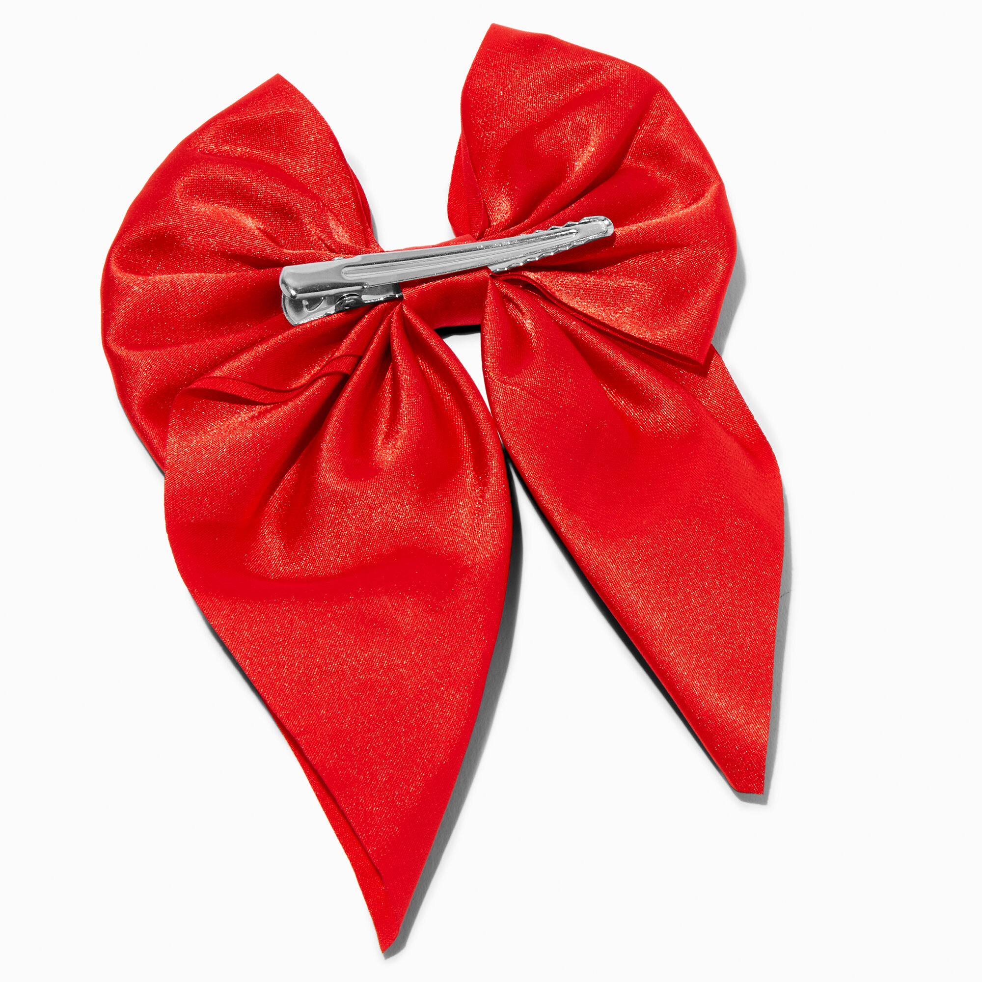 Barrette à nœud satinée rouge Claire's Club,