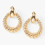 Gold 1&#39;&#39; Croissant Twisted Hoop Earrings,