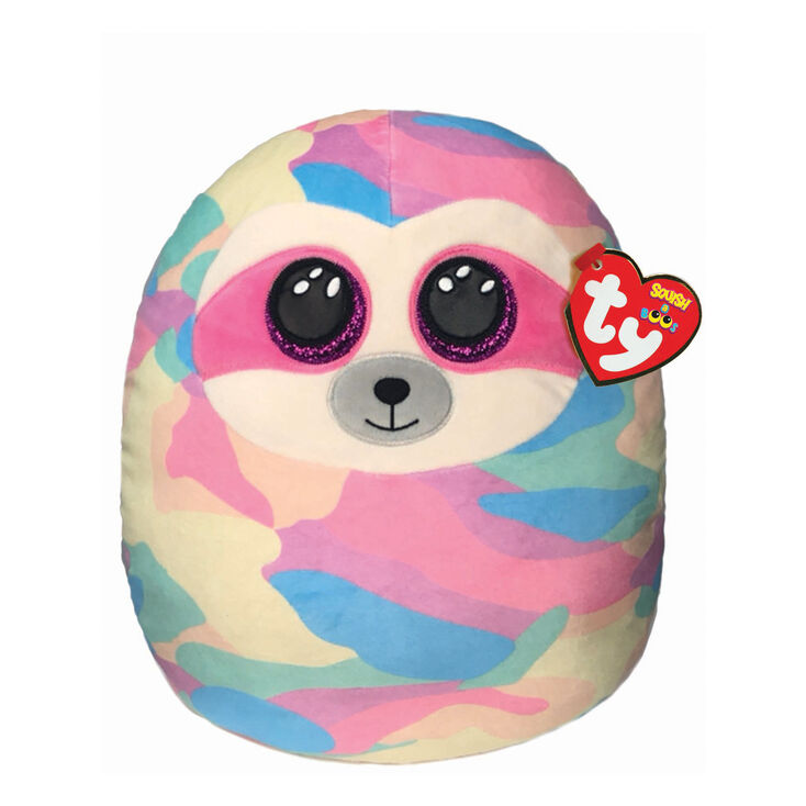 Ty&reg; Squish-A-Boo Cooper the Rainbow Camo Sloth Soft Toy,
