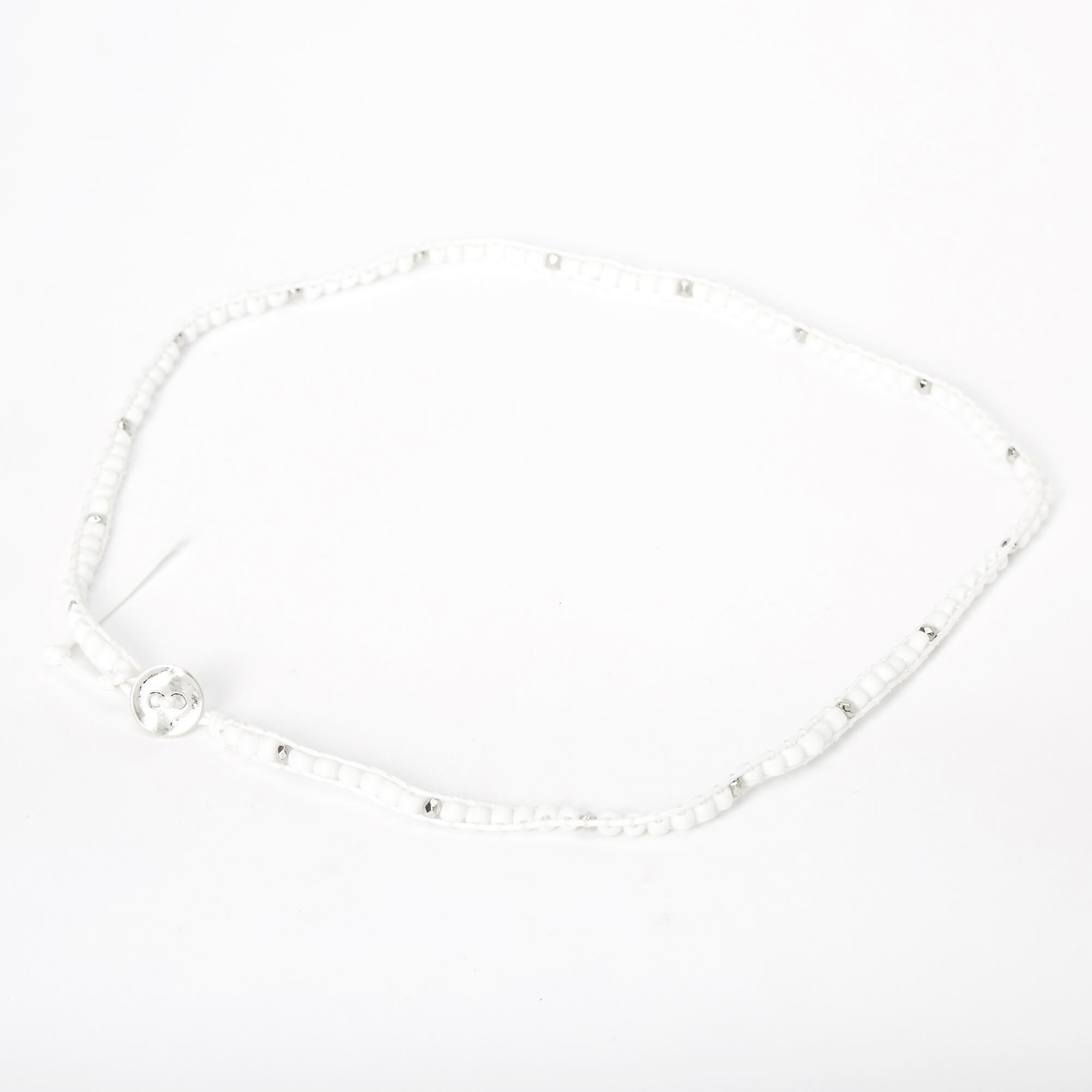 Beaded Wrap Bracelet - White,