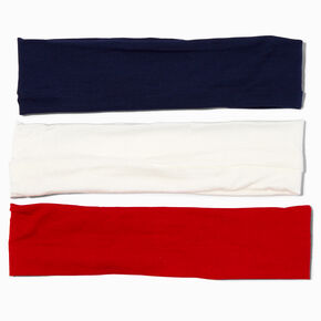 Bandeaux bleu, blanc, rouge - Lot de 3,