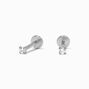 C LUXE by Claire&#39;s Silver Titanium Cubic Zirconia 2MM Round Flat Back Stud Earrings,