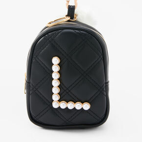 Initial Pearl Mini Backpack Keyring - Black, L,
