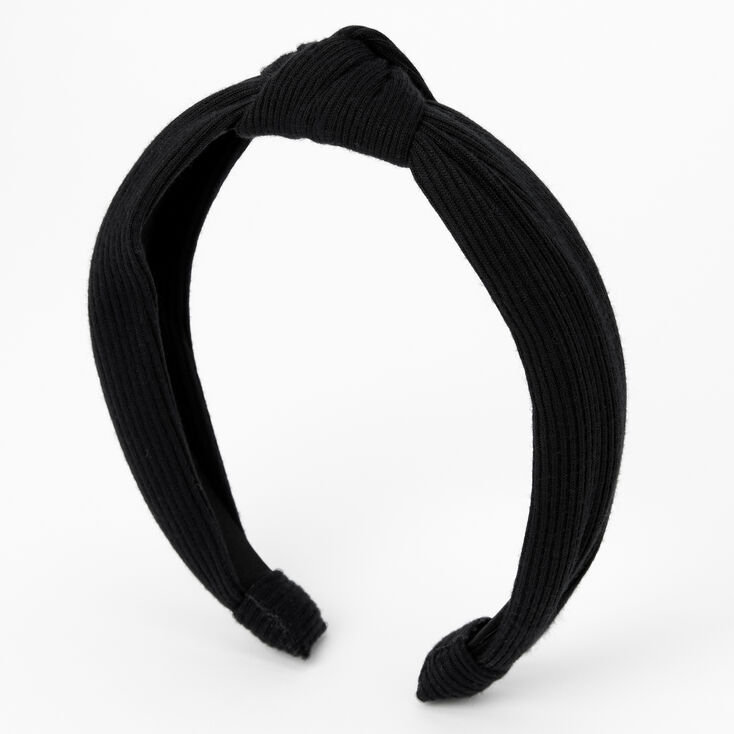 Knotted Black Knit Headband