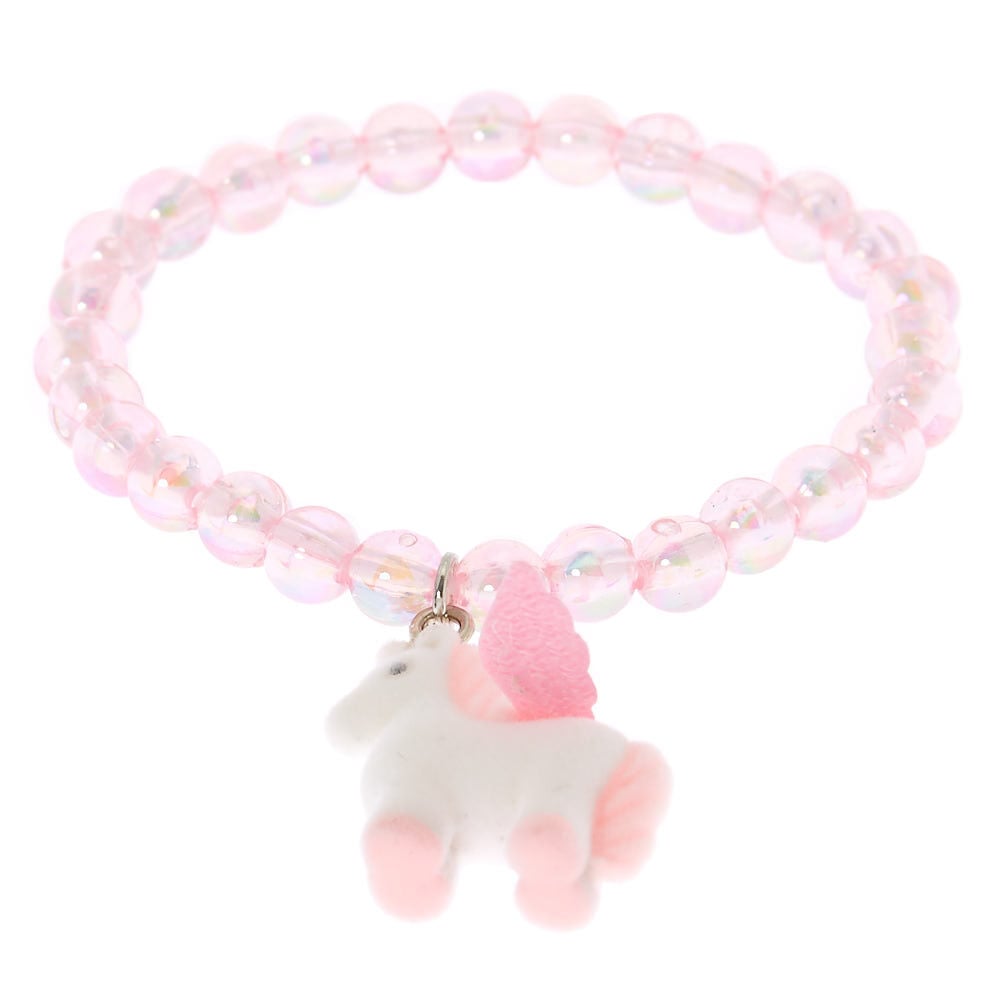 Parure de bijoux licorne pelucheuse rose du Claire’s Club, lot de 2 articles,