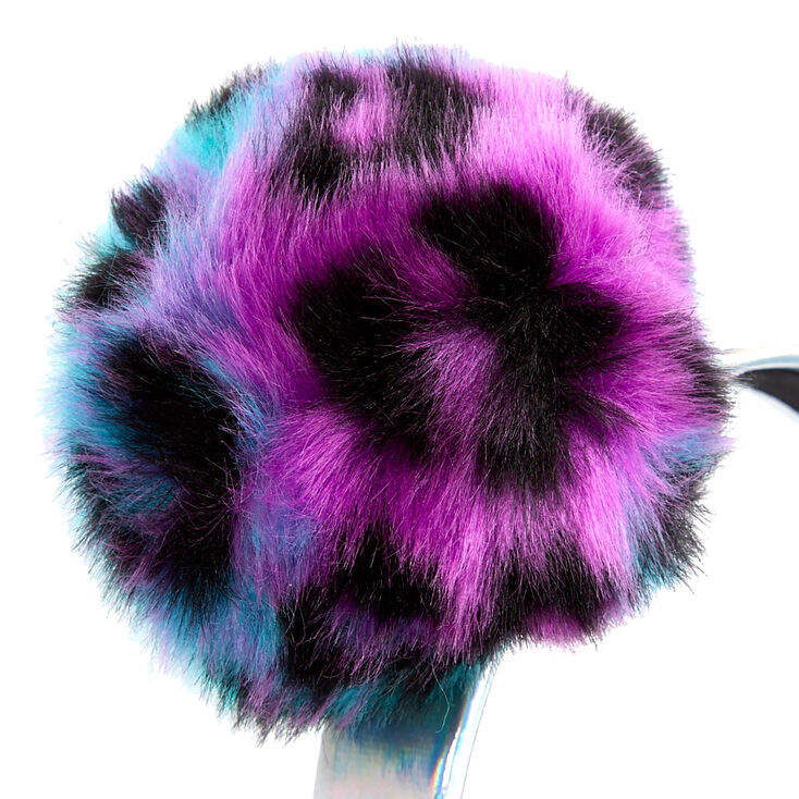 Serre-t&ecirc;te holographique avec pompon l&eacute;opard,