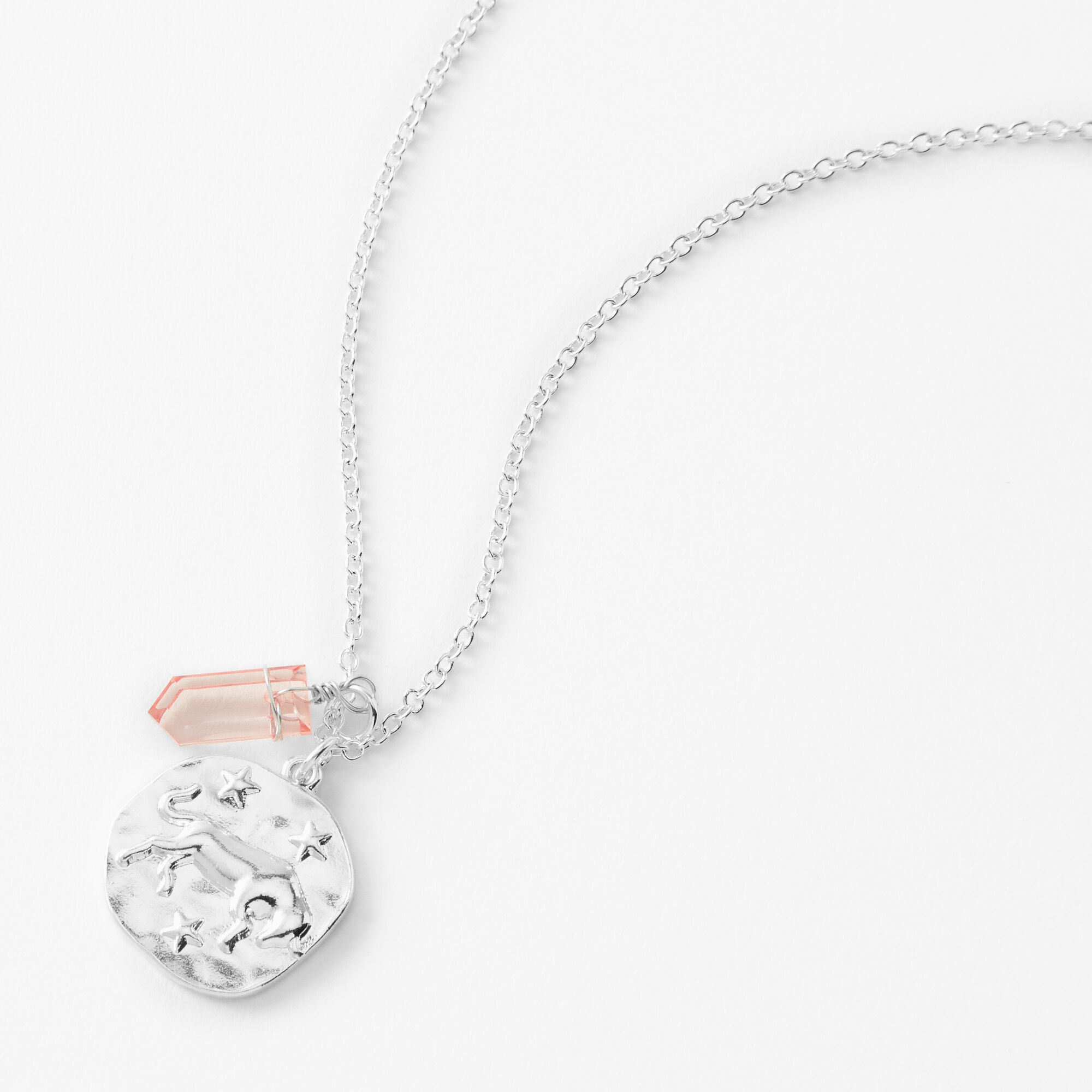 Silver Zodiac Gem Pendant Necklace