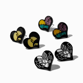 The Nightmare Before Christmas&reg; Heart-Shaped Stud Earrings - 3 Pack,