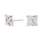 C LUXE by Claire&#39;s Sterling Silver Cubic Zirconia 6mm Square Martini Stud Earrings,
