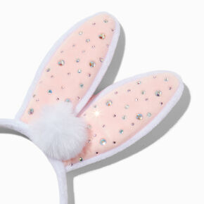 Gemstone Plush Easter Bunny Ears Headband,