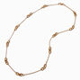 Gold-tone Triple Chain Link Long Necklace,