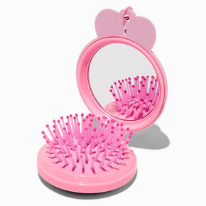 Pink Bunny Milk Pop-Up Hair Brush &amp; Lip Gloss Keychain,
