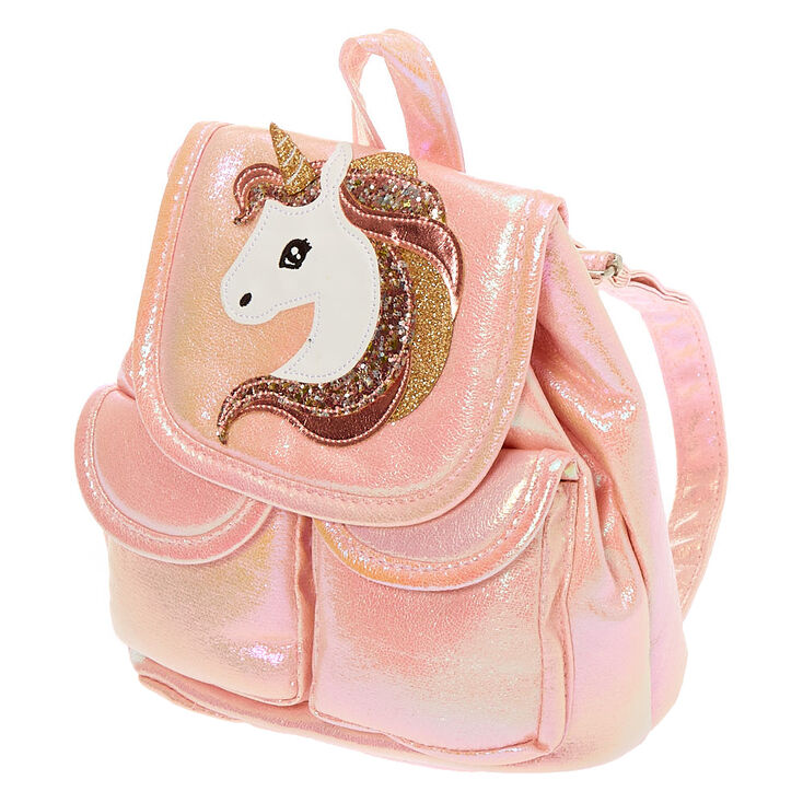 Claire&#39;s Club Iridescent Unicorn Mini Backpack - Pink,