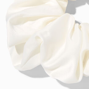 Giant White Silky Hair Scrunchie,