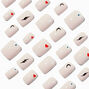 Baby Pink Icons Square Vegan Faux Nail Set - 24 Pack,