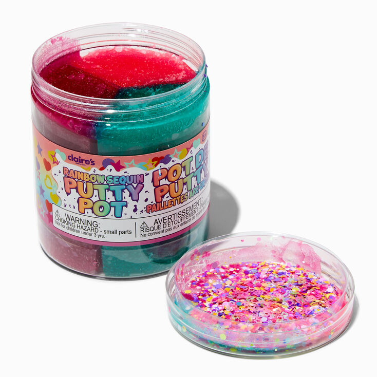 Rainbow Sequin Claire&#39;s Exclusive Putty Pot,