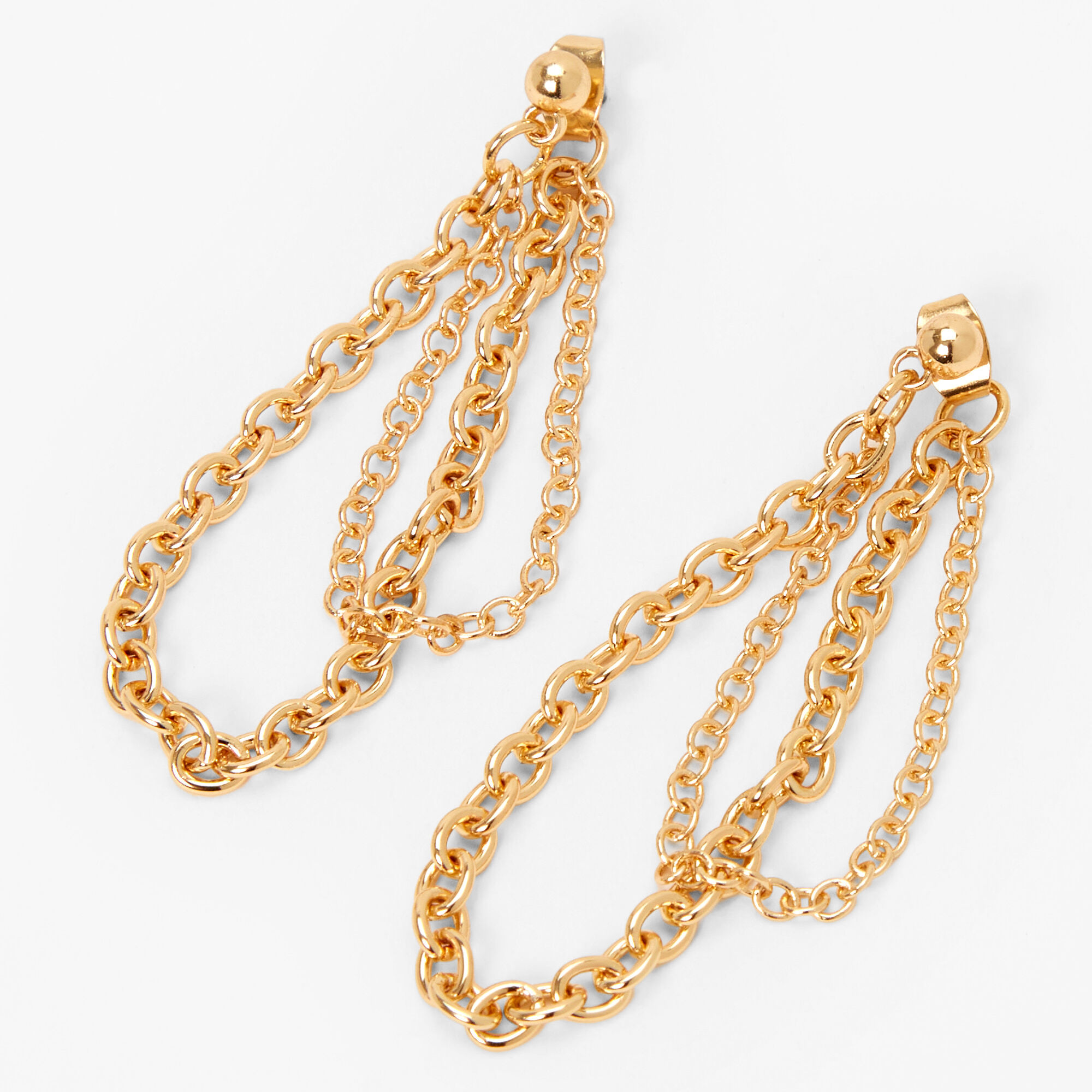 Gold 10MM Double Stud Earrings,