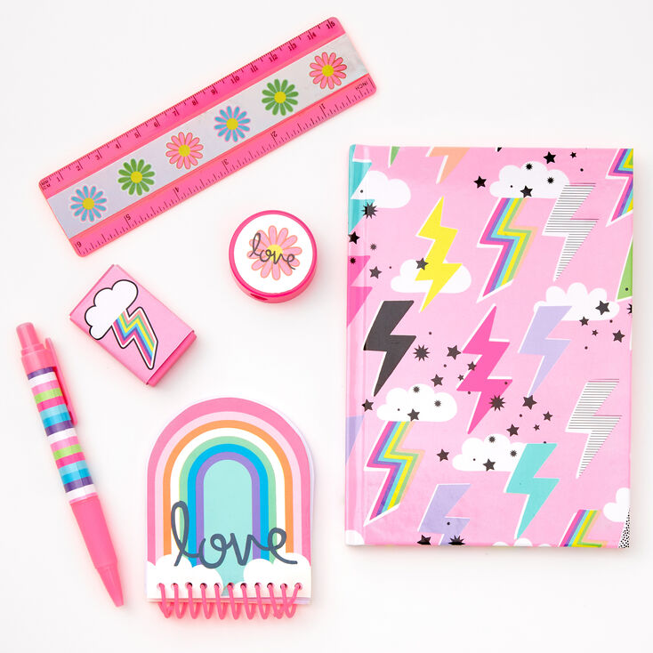 Lightning Bolt Stationery Set - Pink,