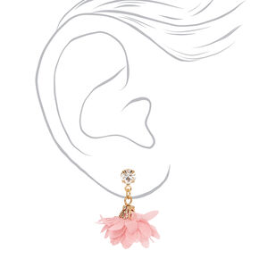 Gold Flower Leaf Mixed Earrings - Pink, 6 Pack,