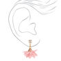 Gold Flower Leaf Mixed Earrings - Pink, 6 Pack,