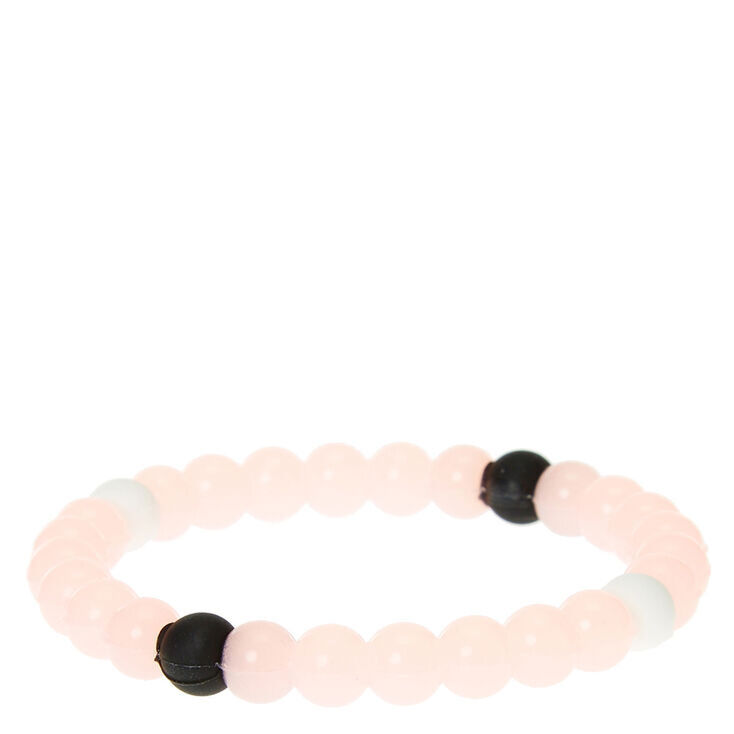 Pink Glow In The Dark Love Fortune Stretch Bracelet,
