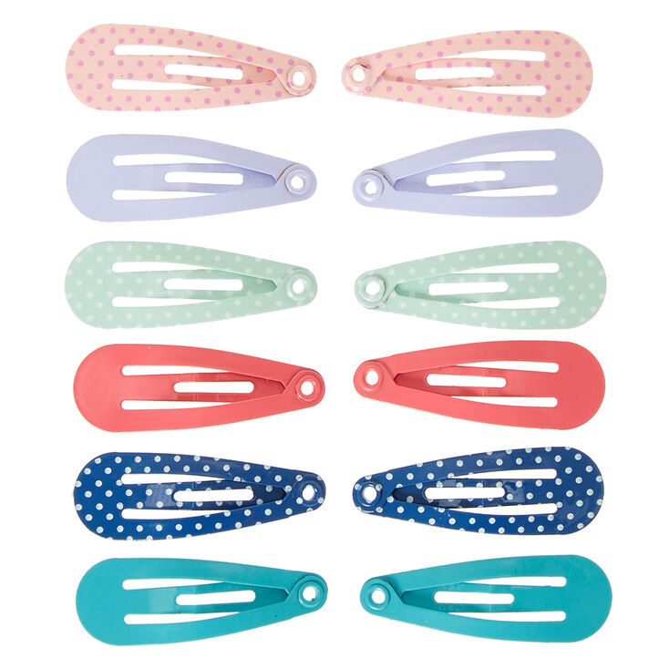 Claire's Lot de 12 mini barrettes clic clac à pois du Claire's Club