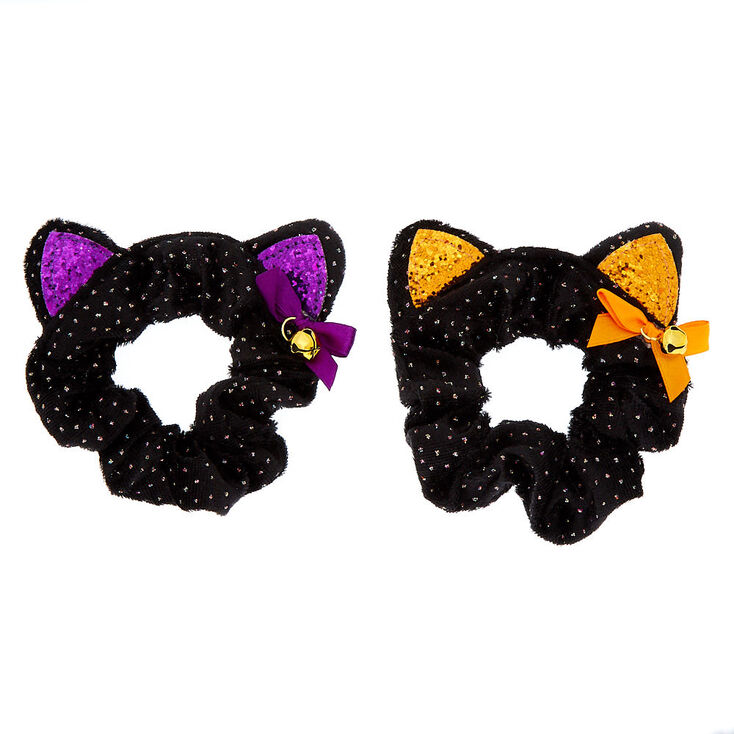 Cat Ear Halloween Scrunchies Black 2 Pack Claire S Us