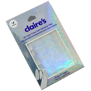 Vegan Faux Nail Clear Adhesive Tabs - 60 Pack,