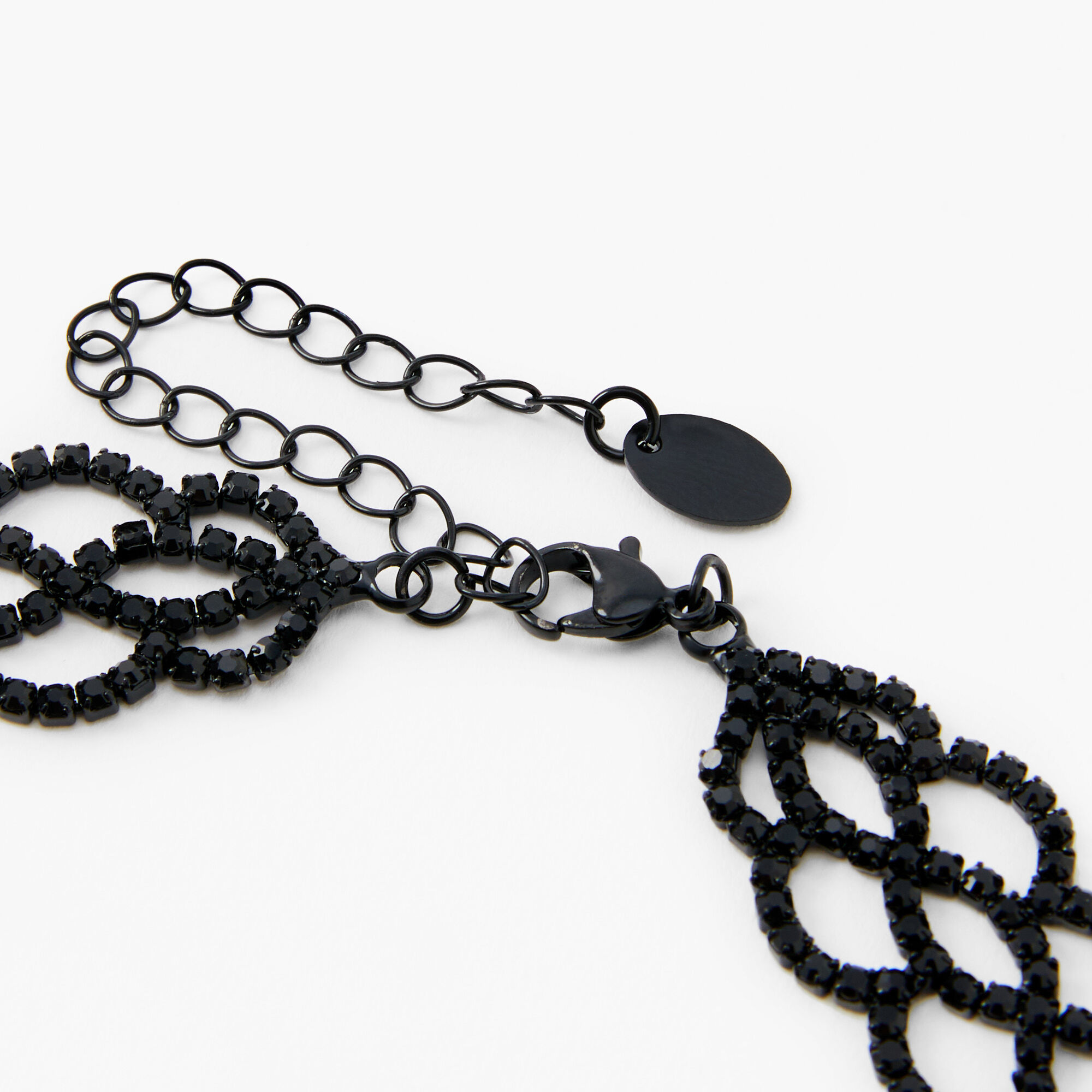 Black rhinestone necklace top