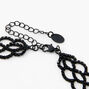 Black Rhinestone Infinity Statement Choker Necklace,