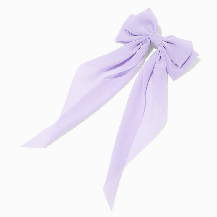Lilac Long Tail Hair Bow Clip,