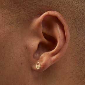 Clous d&#39;oreilles couleur dor&eacute;e m&eacute;daillon en forme de c&oelig;ur,