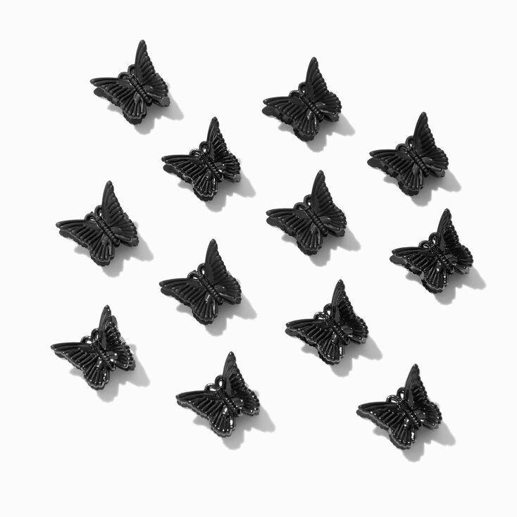 Black Butterfly Hair Claws - 12 Pack,