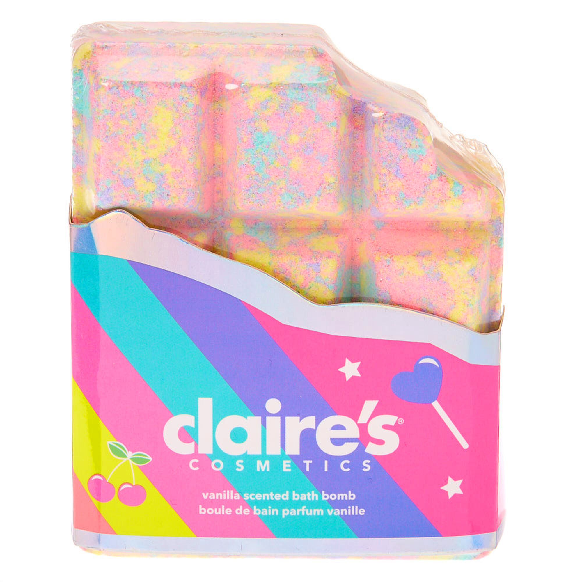 View Claires Chocolate Bar Bath Bomb Vanilla Rainbow information