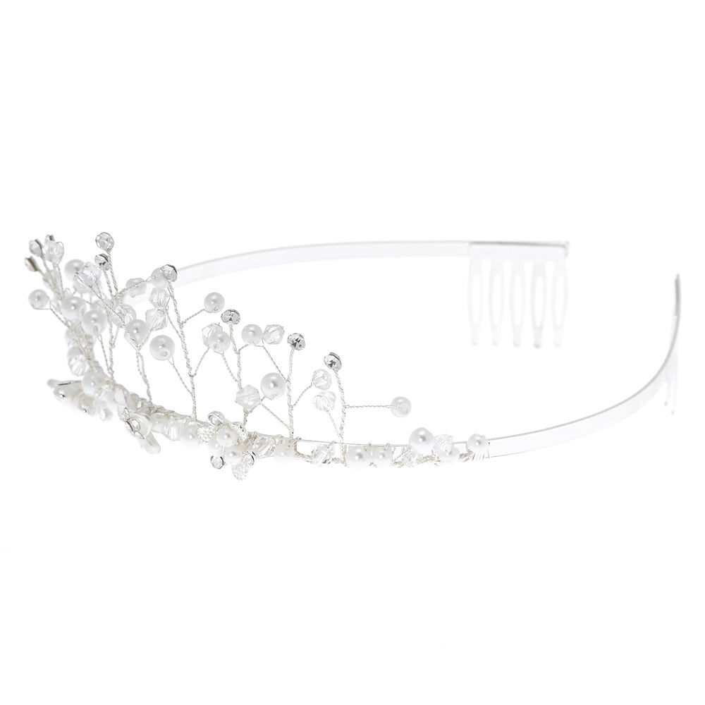 Silver Pearl Ice Princess Tiara,