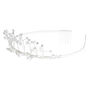 Diad&egrave;me de princesse motif glace avec perles d&#39;imitation couleur argent&eacute;,