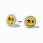 Yellow Happy Face Stud Earrings,