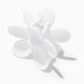 Matte Flower Hair Claw - White,