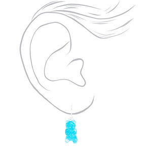 Silver 0.5&quot; Gummy Bear Drop Earrings - 3 Pack,