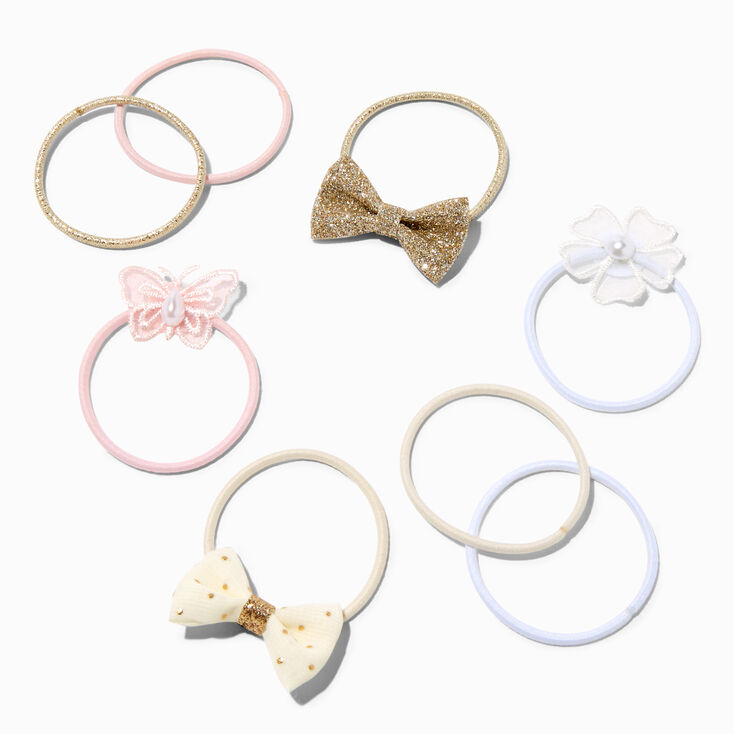 Claire&#39;s Club Pink Butterfly Bow Hair Ties - 8 Pack,