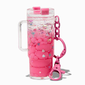 Pink Water-Filled Tumbler Keyring,