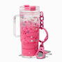 Pink Water-Filled Tumbler Keyring,
